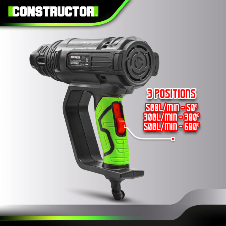 Décapeur thermique 2000W livré en coffret avec 4 accessoires - Constructor