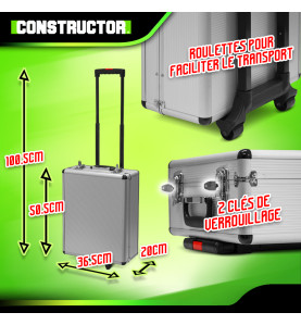 Trolley multi outils 820pcs avec poignée téléscopique - Constructor