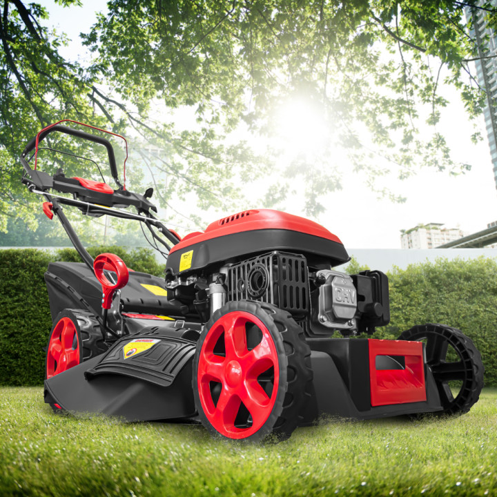 Tondeuse thermique autotractée 173cc - 50.6cm avec démarrage électrique -mulching - éjection latérale - Elem Garden