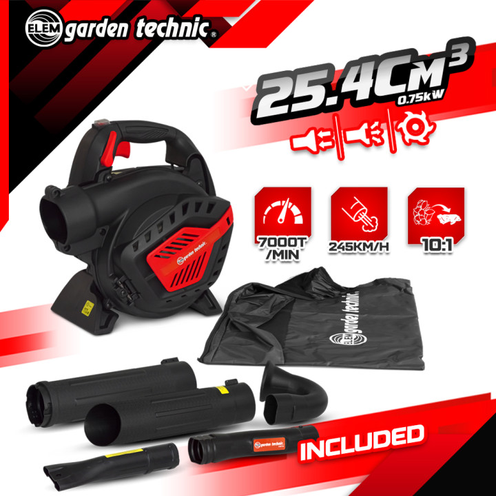 Aspirateur souffleur broyeur thermique 25.4CC - Elem Garden