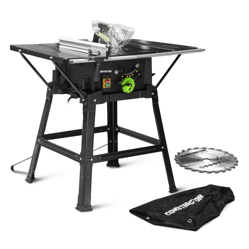 Table scie circulaire 2000W - 254mm - Livrée avec 2 lames (24 et 40 dents) - Constructor
