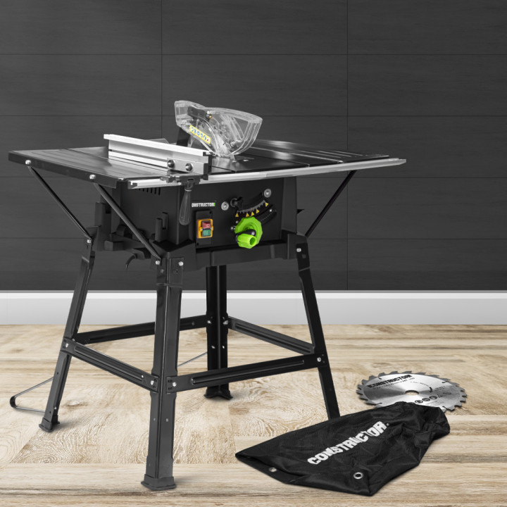 Table scie circulaire 2000W - 254mm - Livrée avec 2 lames (24 et 40 dents) - Constructor