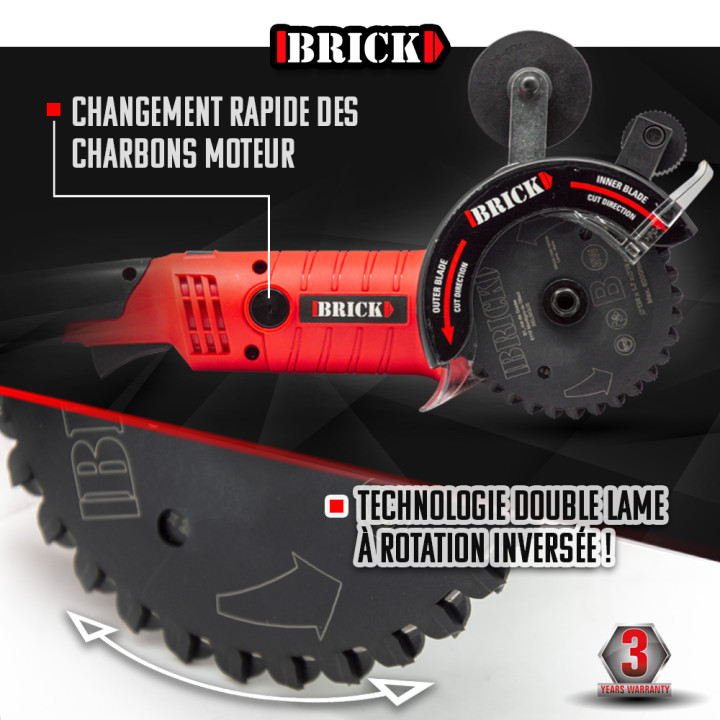 Scie circulaire 1200W double lame multimatériaux