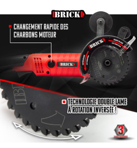 Scie circulaire 1200W double lame multimatériaux