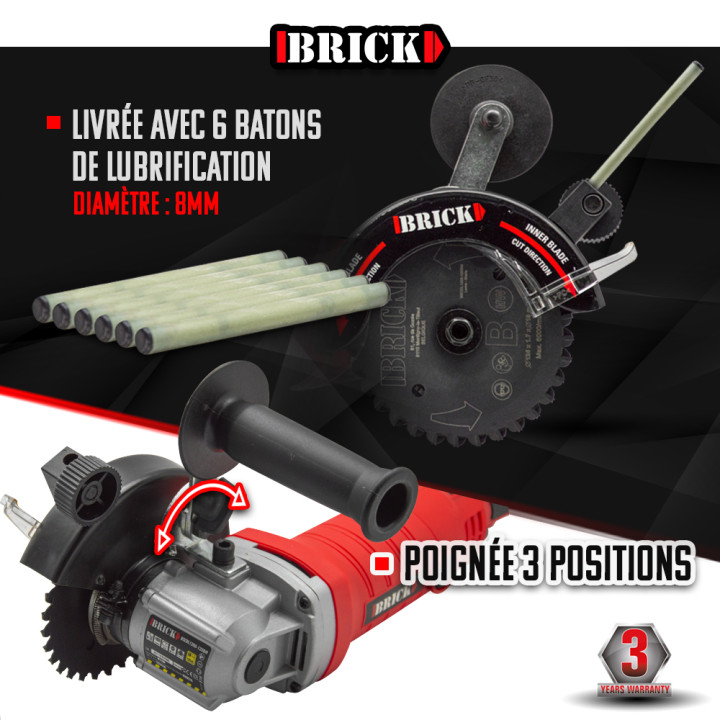 Scie circulaire 1200W double lame multimatériaux