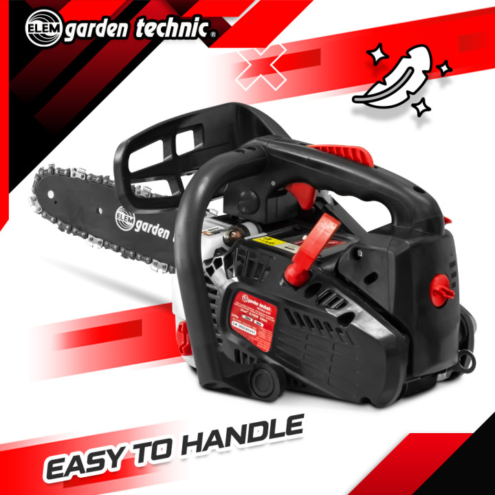 Elagueuse thermique 25cc - guide 25cm - 2 temps - Livrée avec 2 chaînes - Elem Garden