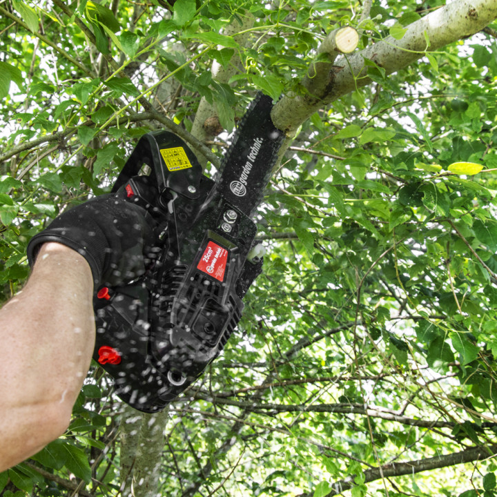 Elagueuse thermique 25cc - guide 25cm - 2 temps - Livrée avec 2 chaînes - Elem Garden