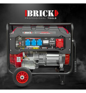 Groupe électrogène max 6000W avec roues et prise triphasée - Brick