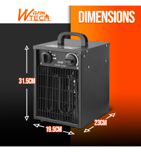 Chauffage d atelier 2000W avec thermostat - Warm Tech