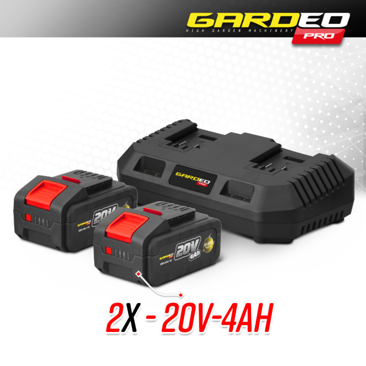 Balayeuse pour gazon synthétique sur batterie - 2 x 20V - 4Ah - Gardeo Pro