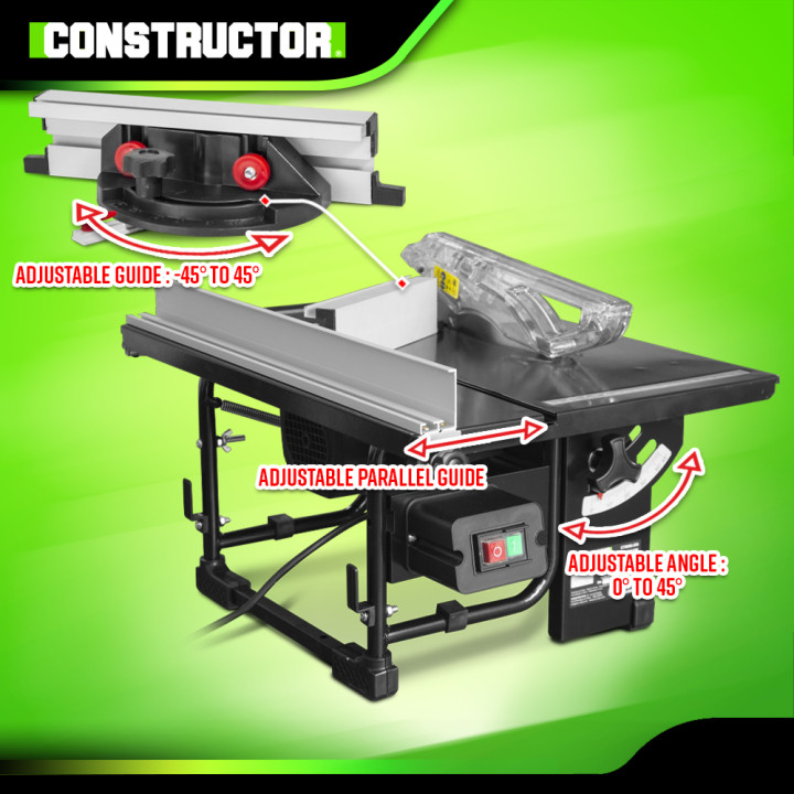 Scie circulaire sur table 800W - Lame 200mm 24 dents  - Constructor