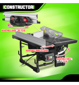Scie circulaire sur table 800W - Lame 200mm 24 dents  - Constructor