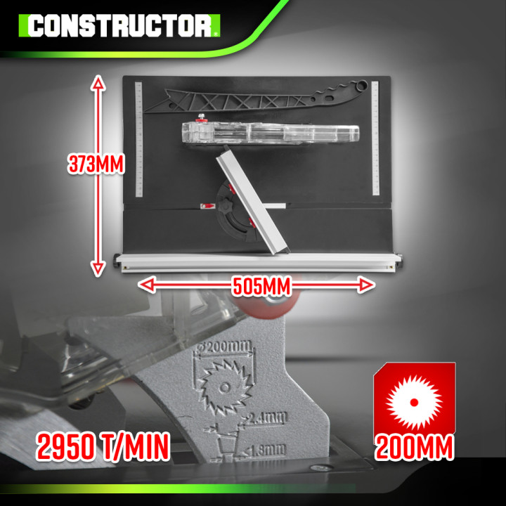 Scie circulaire sur table 800W - Lame 200mm 24 dents  - Constructor