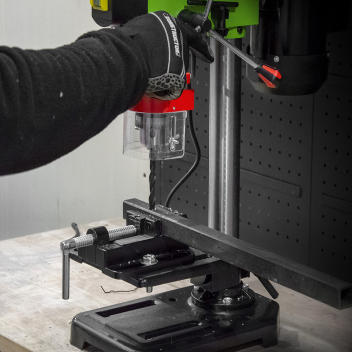 Perceuse à colonne 350W avec étau et laser - 13mm - 5 vitesses - Constructor