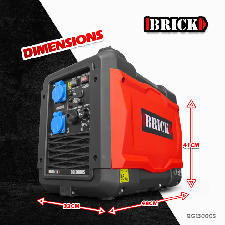 Groupe électrogène inverter silencieux max 2900W - 2 prises - Brick