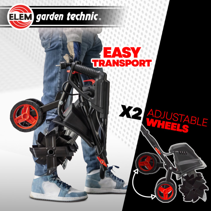Motobineuse électrique 1500W - 6 fraises - 45cm - Elem Garden