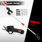 Sécateur rechargeable 7.2V lithium avec perche télescopique - Elem Garden
