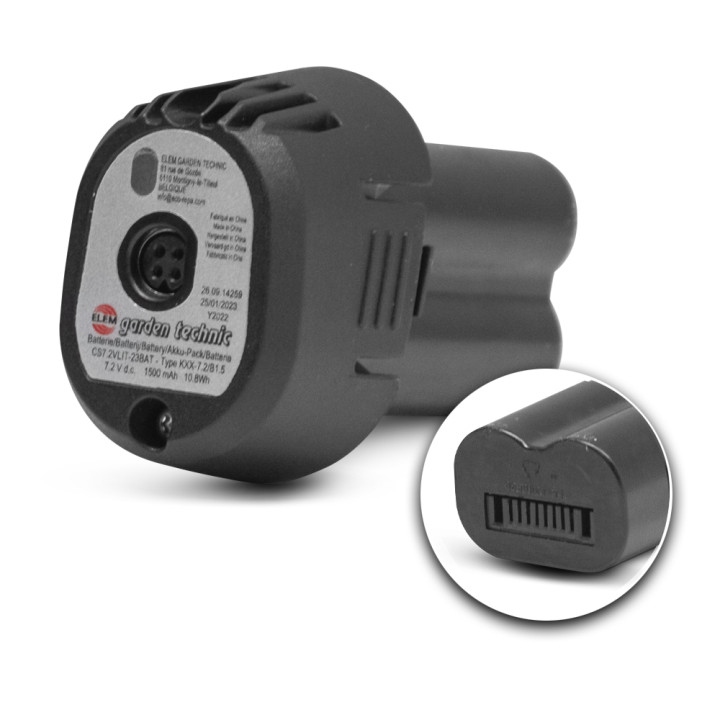 Batterie pour sécateur rechargeable 7.2v lithium - Elem Garden