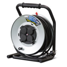 Enrouleur 4 prises-h07rn-3g2.5MM²-25M - Acier galvanisé -I-watts Pro