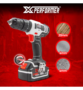 Perceuse visseuse percussion 20V livré sans batterie - X-Performer