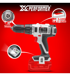 Perceuse visseuse percussion 20V livré sans batterie - X-Performer