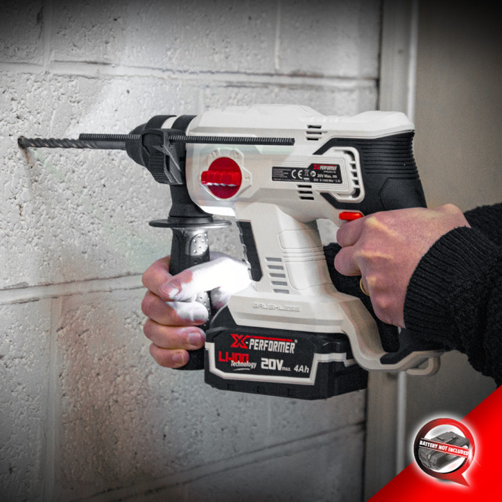 Marteau perforateur sans fil 20V avec moteur à induction livré sans batterie - X-Performer
