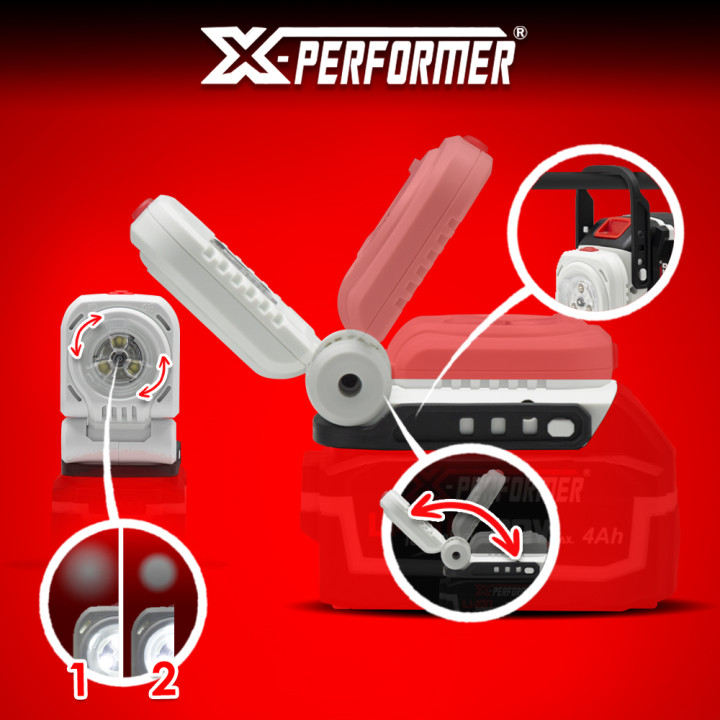 Lampe de travail 20V max livrée sans batterie - X PERFORMER