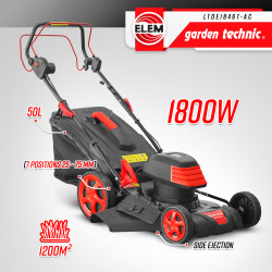 Tondeuse à gazon électrique tractée 1800W - 46CM avec carter en acier - Elem Garden