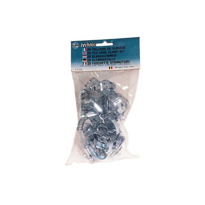 Colliers de serrage 20 pièces - Elem Technic
