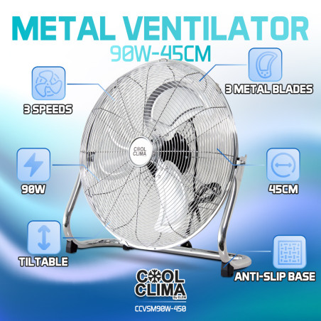 Ventilateur métallique 90W - 45CM