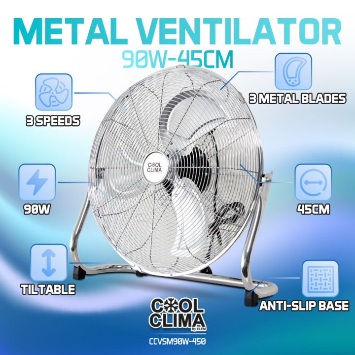 Ventilateur métallique 90W - 45CM