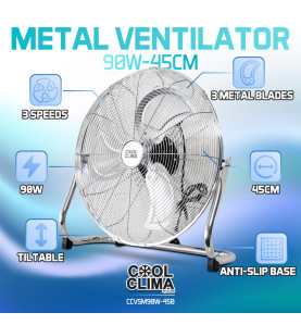 Ventilateur métallique 90W - 45CM