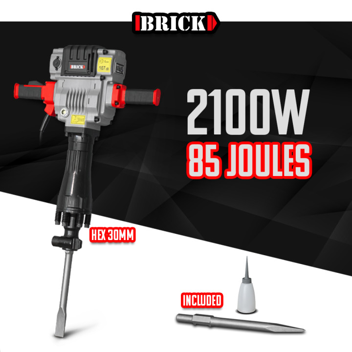 Marteau piqueur PRO 2100W - 85 Joules avec coffret - Brick