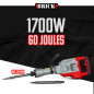 Marteau piqueur 1700W - 60 Joules avec coffret - Brick