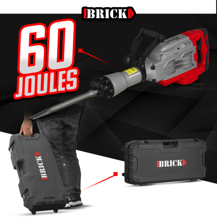 Marteau piqueur 1700W - 60 Joules avec coffret - Brick