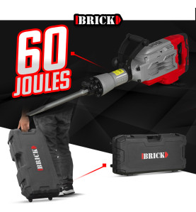 Marteau piqueur 1700W - 60 Joules avec coffret - Brick