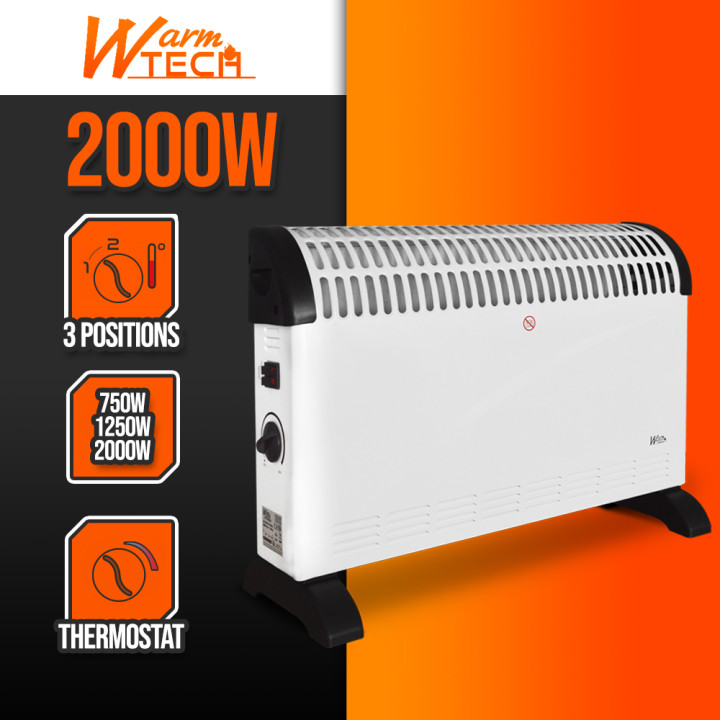 Chauffage mobile 2000W - 3 positions de chauffe - Avec Thermostat - Warm Tech