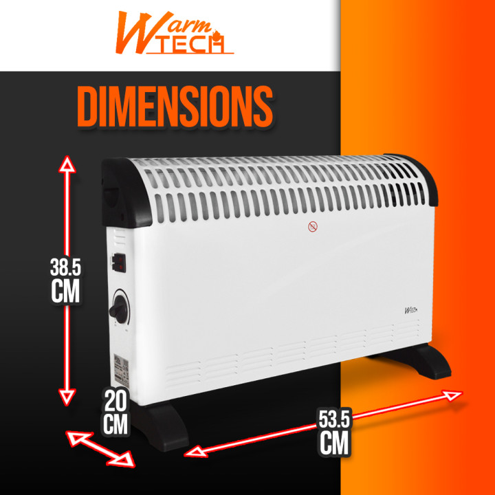 Chauffage mobile 2000W - 3 positions de chauffe - Avec Thermostat - Warm Tech