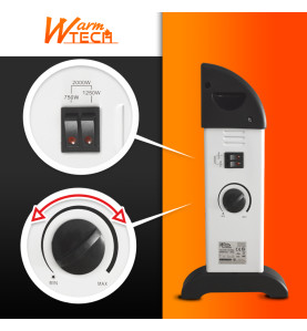 Chauffage mobile 2000W - 3 positions de chauffe - Avec Thermostat - Warm Tech
