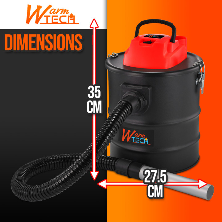 Vide cendres 800W 15L avec soufflerie - Warm Tech