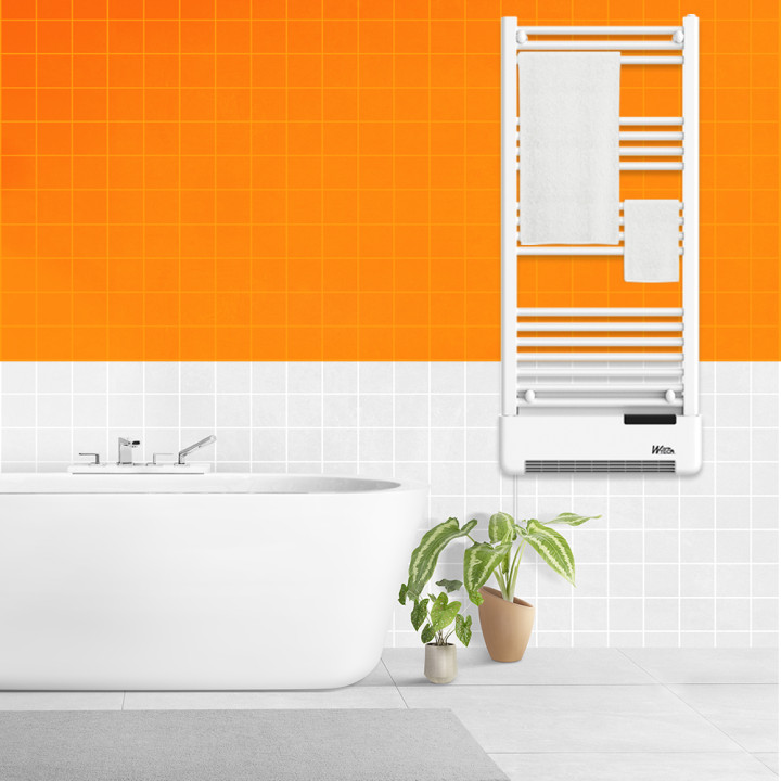 Radiateur sèche serviettes avec fluide 750W + soufflerie 1000W - Warm Tech