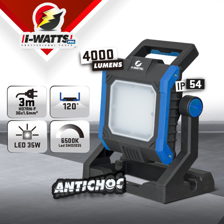 Projecteur led de chantier 35W - IP54 -  I-Watts Pro