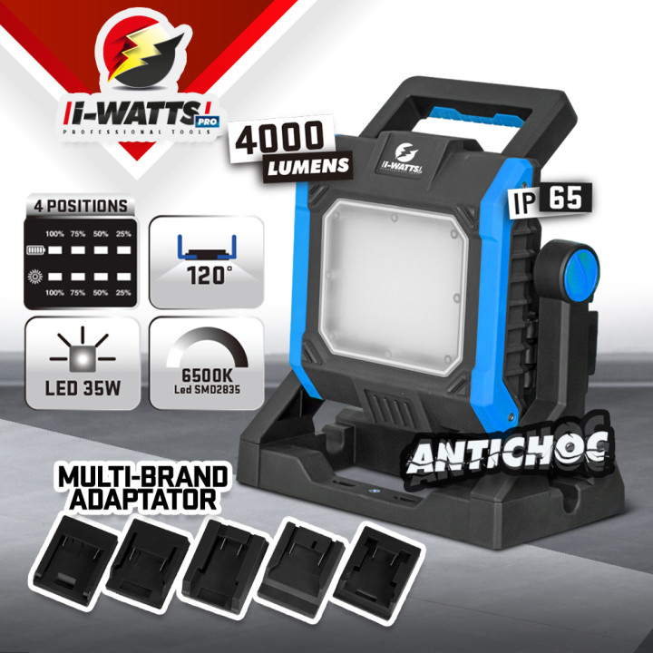 Projecteur de chantier multi batterie 35W - livré sans batterie - I-WATTS PRO