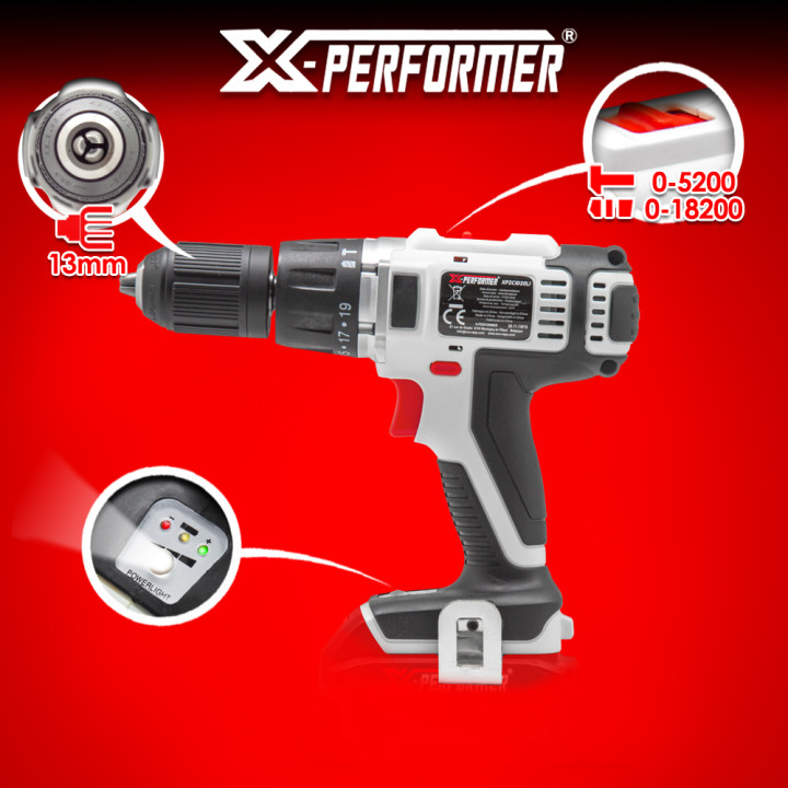 Perceuse visseuse percussion 20V livré avec batterie 2Ah - X-Performer