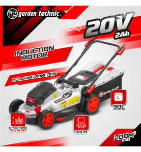 Tondeuse et coupe bordures rechargeables 20V max + 2 batteries - Elem Garden.