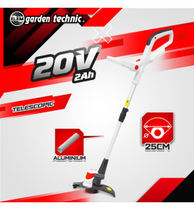Tondeuse et coupe bordures rechargeables 20V max + 2 batteries - Elem Garden.