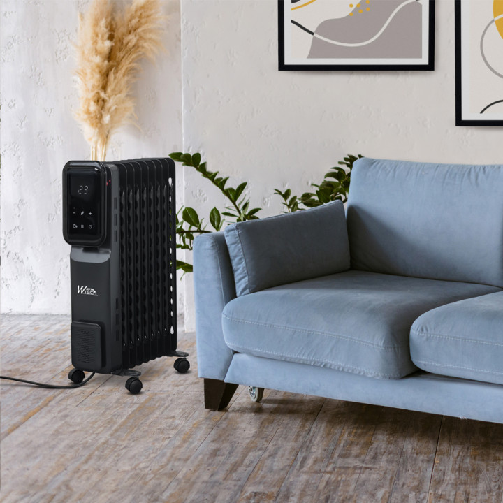Radiateur bain d'huile 2000W 9 élements avec display Led -  Warm Tech
