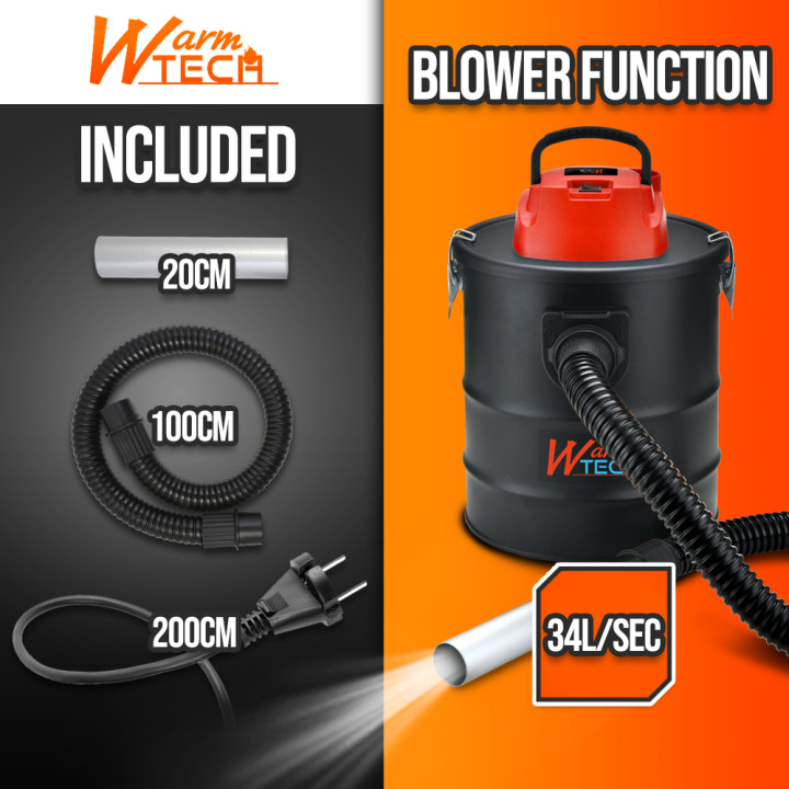 Vide cendres 1200W 20L avec soufflerie - Warm Tech
