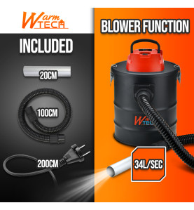 Vide cendres 1200W 20L avec soufflerie - Warm Tech