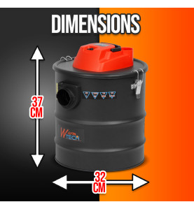 Vide cendres 1200W 20L avec soufflerie - Warm Tech